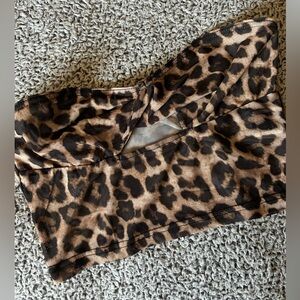 Leopard Print Strapless Top